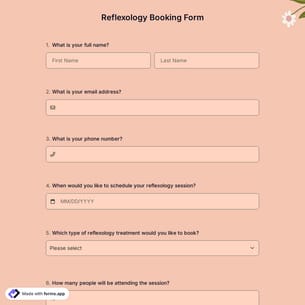 Reflexology Booking Form