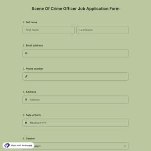 Scene of Crime Officer Job Application Form