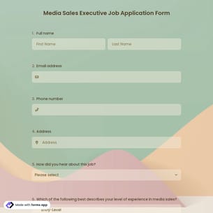 Media Sales Executive Job Application Form
