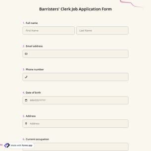 Barristers' Clerk Job Application Form