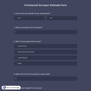Commercial Surveyor Estimate Form