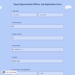 Equal Opportunities Officer Job Application Form