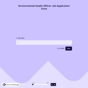 Environmental Health Officer Job Application Form