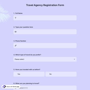 Travel Agency Registration Form
