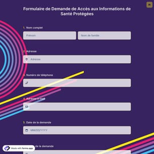 Formulaire de Demande de Accès aux Informations de Santé Protégées