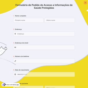 Formulário de Pedido de Acesso a Informações de Saúde Protegidas