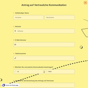Antrag auf Vertrauliche Kommunikation