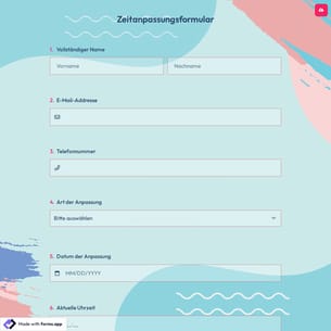 Zeitanpassungsformular