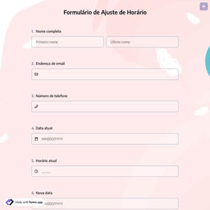 Formulário de Ajuste de Horário