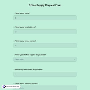 Office Supply Request Form