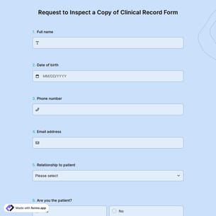 Request to Inspect a Copy of Clinical Record Form