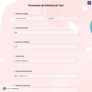 Formulario de Solicitud de Tour