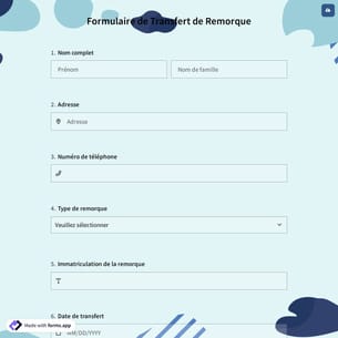 Formulaire de Transfert de Remorque