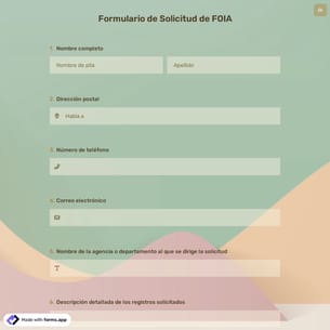Formulario de Solicitud de FOIA