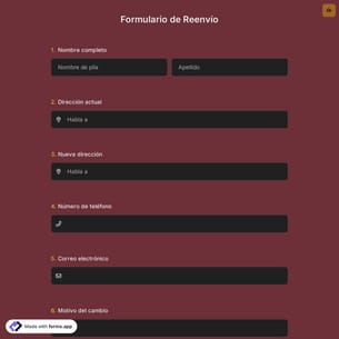 Formulario de Reenvío