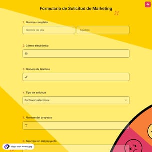 Formulario de Solicitud de Marketing