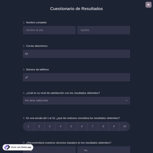 Cuestionario de Resultados