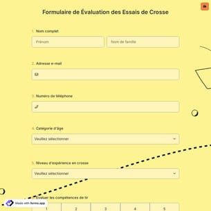 Formulaire de Évaluation des Essais de Crosse