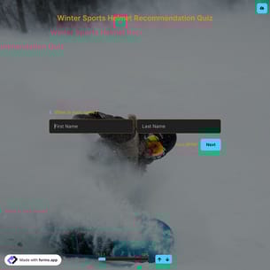 Winter Sports Helmet Recommendation Quiz