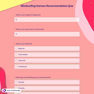 Windsurfing Harness Recommendation Quiz