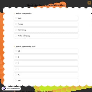 Wardrobe Recommendation Quiz