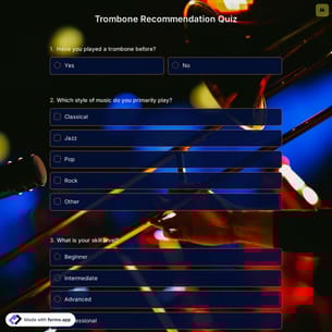 Trombone Recommendation Quiz