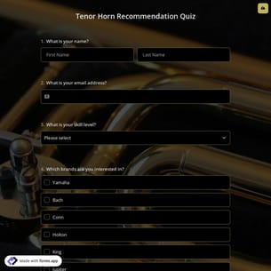 Tenor Horn Recommendation Quiz