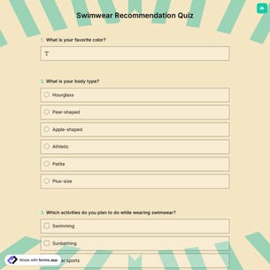 Swimwear Recommendation Quiz