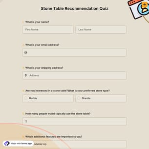 Stone Table Recommendation Quiz