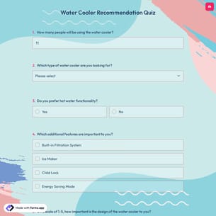 Water Cooler Recommendation Quiz