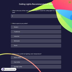 Ceiling Lights Recommendation Quiz