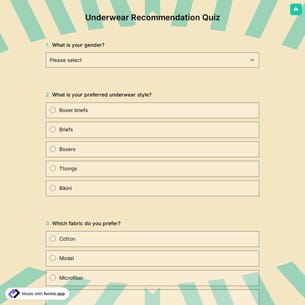 Underwear Recommendation Quiz
