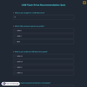 USB Flash Drive Recommendation Quiz