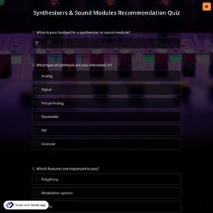 Synthesisers & Sound Modules Recommendation Quiz
