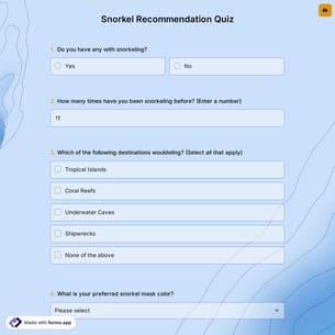 Snorkel Recommendation Quiz