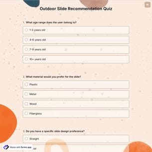 Outdoor Slide Recommendation Quiz