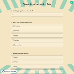 Shoes Recommendation Quiz