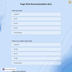 Pogo Stick Recommendation Quiz