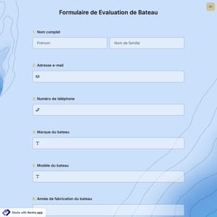 Formulaire de Evaluation de Bateau