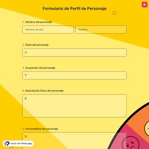 Formulario de Perfil de Personaje