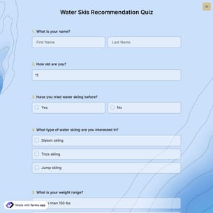 Water Skis Recommendation Quiz