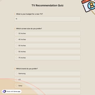 TV Recommendation Quiz