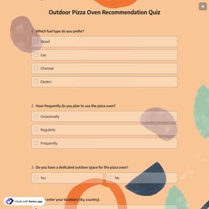 Outdoor Pizza Oven Recommendation Quiz