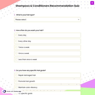 Shampoos & Conditioners Recommendation Quiz