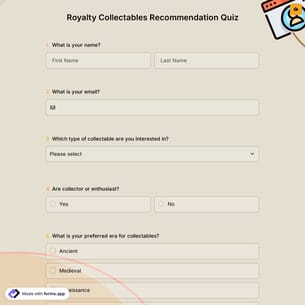 Royalty Collectables Recommendation Quiz