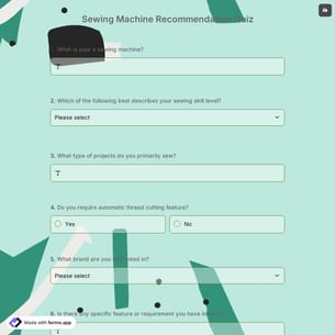 Sewing Machine Recommendation Quiz