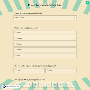 Purse Recommendation Quiz