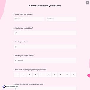 Garden Consultant Quote Form
