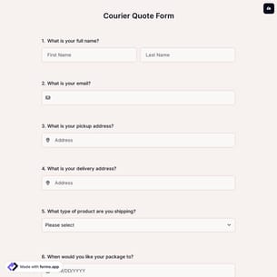 Courier Quote Form