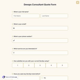 Devops Consultant Quote Form